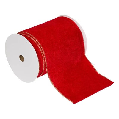 Ruban velours 12 cm x 5m rouge ATMOSPHERA