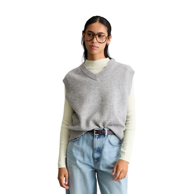 Gilet sans manches coupe classique en laine vierge douce MARC O’POLO DENIM