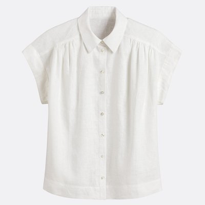 Chemise sans manches en lin, épaules froncées LA REDOUTE COLLECTIONS