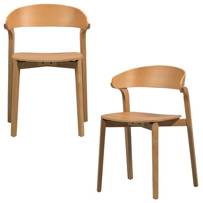 Lot de 2 chaises de salle à manger en frêne CRAS WOOOD