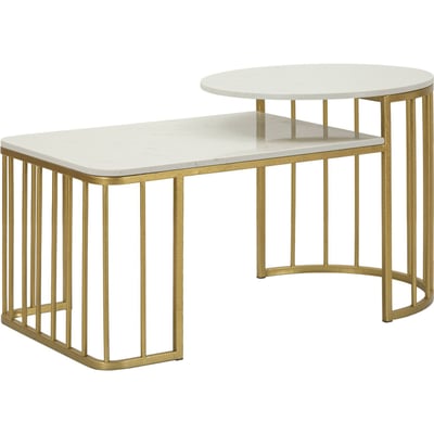 Table basse marbre et fer effet marbre GLAM RECOLLECTION