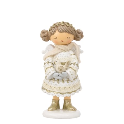 Figurine ange à l'oiseau de noël décorative artificielle H19 ELFIE SIA