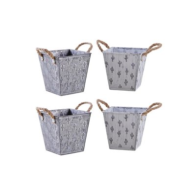 Corbeille carrée en métal cactus Lot de 4 AUBRY GASPARD