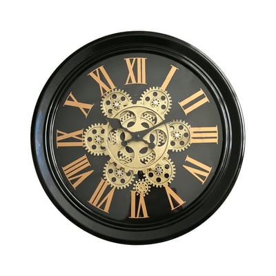 Horloge ronde mécanisme apparent 34x9x34cm EMDE