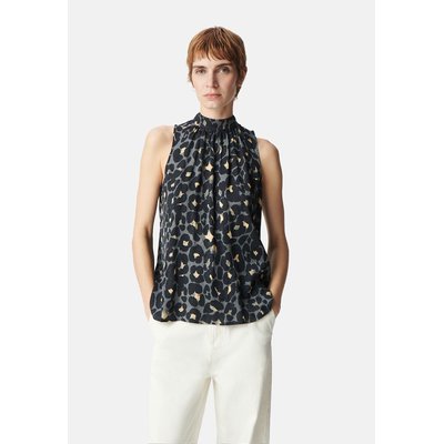 Blouse sans manches col montant, imprimé graphique IKKS