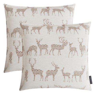 Housses de coussin jacquard motif DEER-Lot de 2 MAGMA HEIMTEX