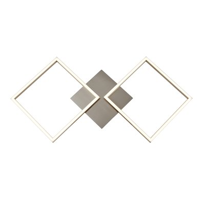 2 Diamond Shape Satin Silver LED Wall Light SO'HOME