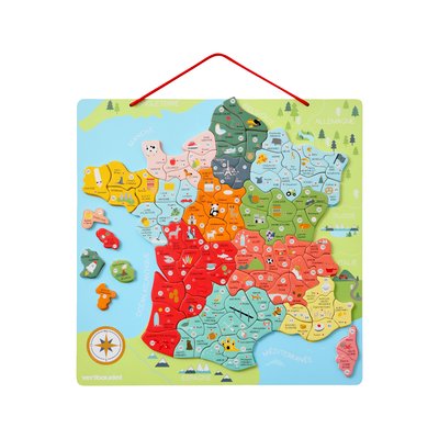 Puzzle de la France magnétique en bois VERTBAUDET
