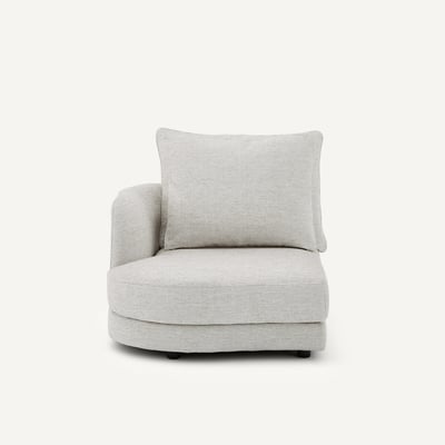 Demi-canapé gauche, arrondi, modulable en coton recyclé, TIBERIO AM.PM