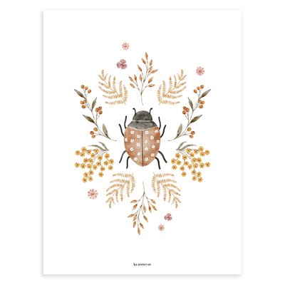Affiche coccinelle et fleurs COCCINELLA LILIPINSO