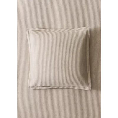 Housse de coussin en coton et lin à reliefs verticaux 50 x 50 cm MANGO HOME