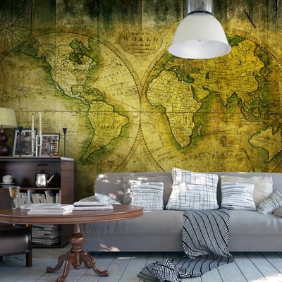 Papier peint intissé panoramique Carte du monde Journey through the Old World EDEN