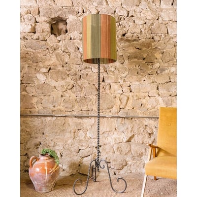 Lampadaire en fer et laine Julien N°406 - Bon état DEBONGOUT