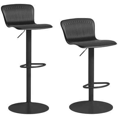 Tabouret de bar Polypropylène Noir HOMCOM