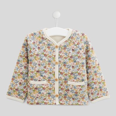 Cardigan manches longues matelassé imprimé en coton BIO MONOPRIX