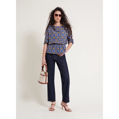 Blouse droite volantée manches longues BLUET NAF NAF