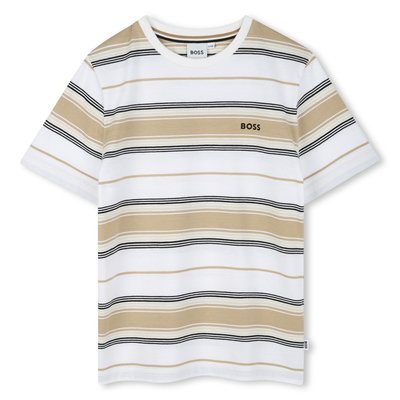 T-shirt rayé en coton BOSS KIDSWEAR