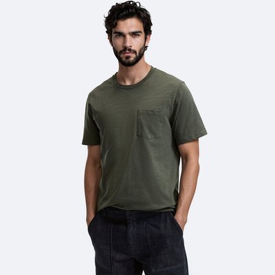 T-shirt col rond, fit regular, en coton slub LA REDOUTE COLLECTIONS