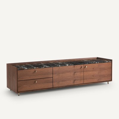 Meuble TV enfilade noyer et marbre, Noham AM.PM