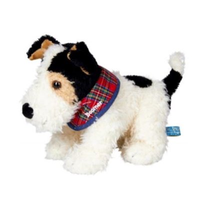 Peluche chiot Fox Terrier Boomer - Blanc Noir COPPENRATH