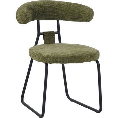 Chaise design verte en chenille assise confortable moderne RECOLLECTION