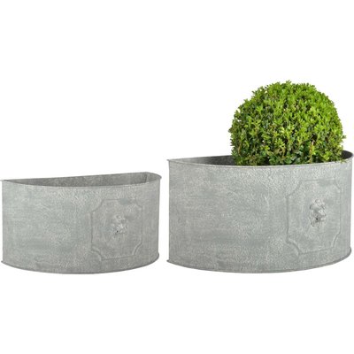 Pot de fleurs demi-rond Lion (Lot de 2) JARDINDECO