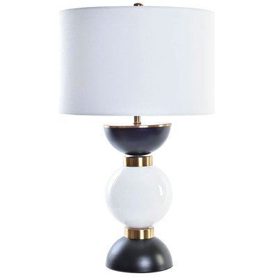 Lampe design métal noir, blanc et doré - 41x41x73cm WADIGA