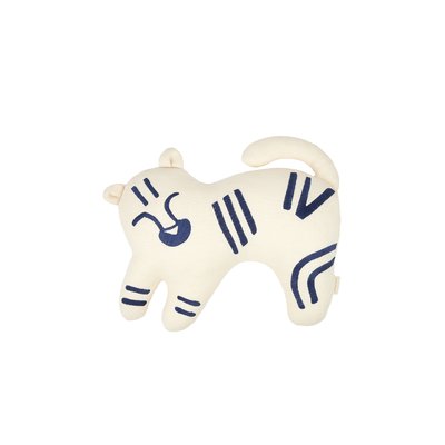 Coussin brodé Tigre Bleu LANDSCAPE NOBODINOZ