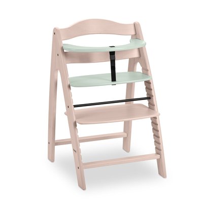Chaise haute en bois de hêtre Arketa Beech Whitewashed Mint HAUCK