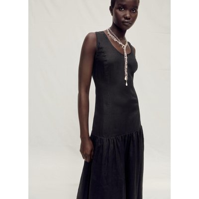 Robe à volants en lin mélangé MANGO