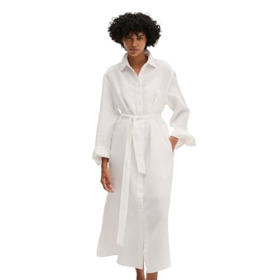 Robe-chemise en lin wide avec bandeau à la taille MARC O'POLO