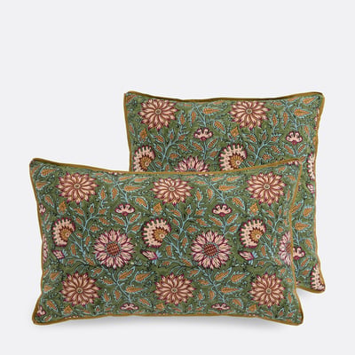 Shandira Block Print Cotton Cushion Cover LA REDOUTE INTERIEURS