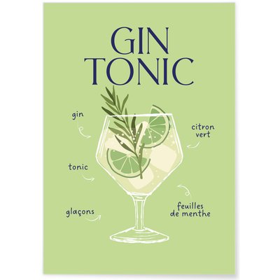 Affiche Cocktail Gin Tonic 2 L'AFFICHERIE