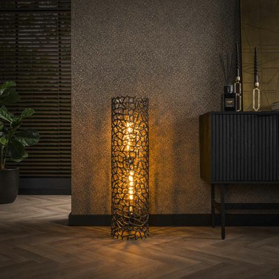 Lampadaire décoratif en métal effet toile H 92 cm RALF PIER IMPORT