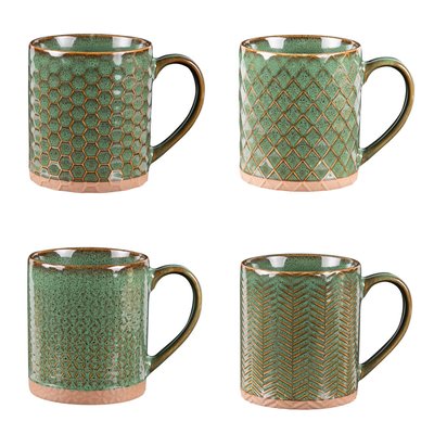 Coffret de 4 mugs   35 cl  -JASPE TABLE PASSION