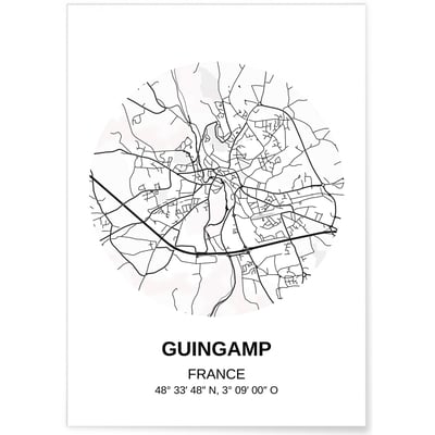 Affiche Carte Guingamp L'AFFICHERIE