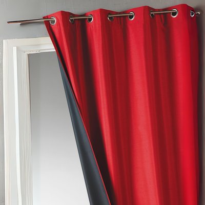 Rideau uni en shantung 100% occultant 3 couches HOME MAISON