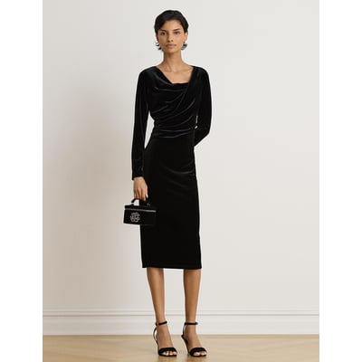 Robe manches longues, en velours LAUREN RALPH LAUREN