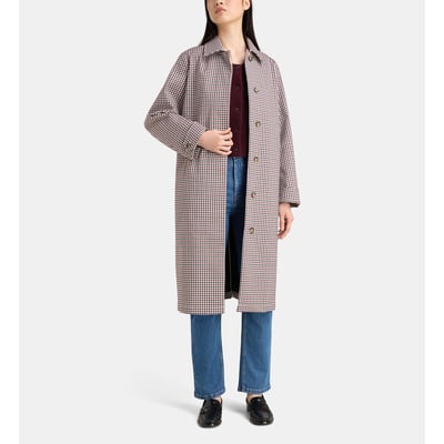 Imperméable long droit kikaro imprimé vichy JODHPUR