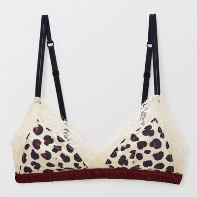Soutien-gorge triangle ZOE en microfibre imprimée et dentelle MONOPRIX