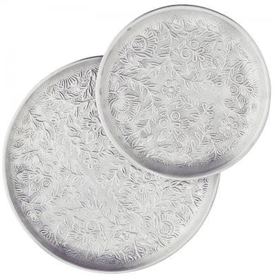 Lot de 2 plateaux en aluminium martelé MADAM STOLTZ