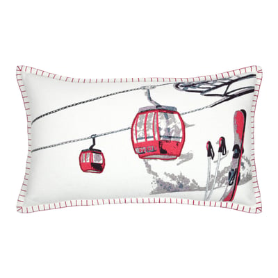 Coussin rectangulaire en coton déhoussable à motif télécabine LOVELY CASA