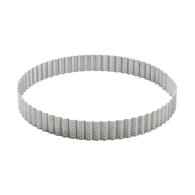 Cercle à tarte perforé cannelé ø24 cm - acier inoxydable DE BUYER