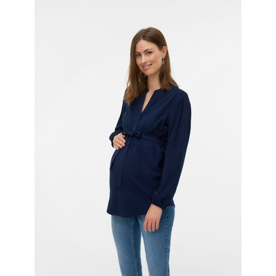 Tops Regular Fit Col mao Poignets ou bas élastiqués Manches ballons Blouse MAMA LICIOUS
