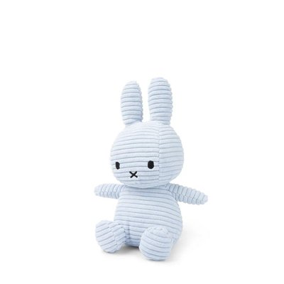 Peluche lapin Miffy velours côtelé éco 23 cm Bleu glace BON TON TOYS