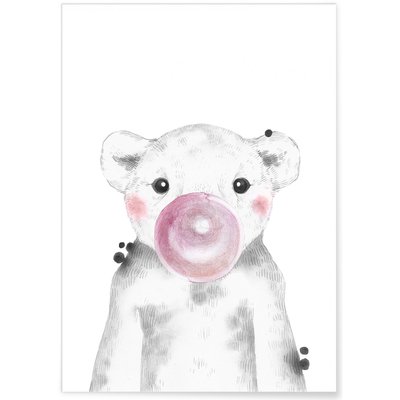 Affiche 'Bulle d'Ourson Rose' L'AFFICHERIE