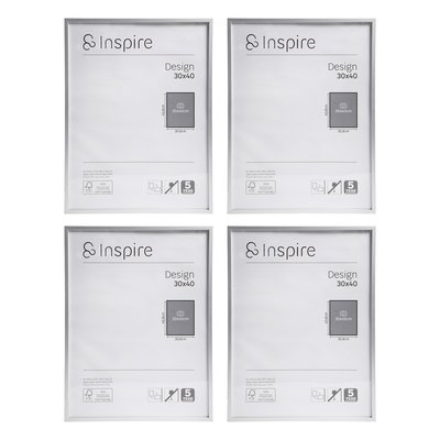 Lot de 4 cadres photo en aluminium, DESIGN INSPIRE