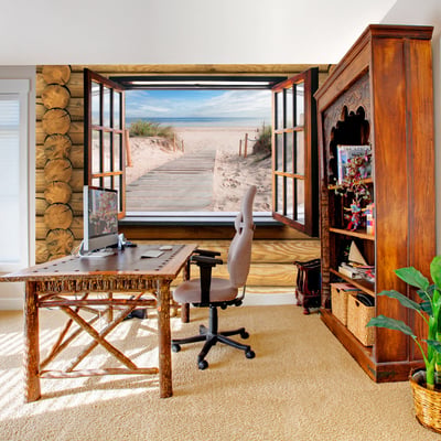 Papier peint intissé panoramique Paysage Beach outside the window EDEN