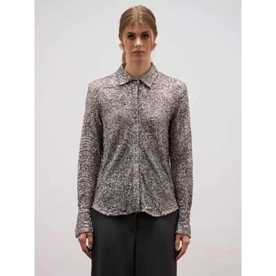 Chemise réalisée en tulle entièrement pailleté OLTRE
