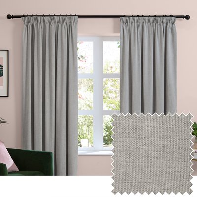 Soft Chenille Blackout Pencil Pleat Curtains FURN.
